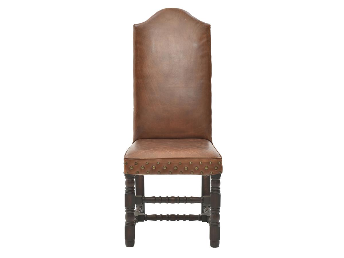 Saddle Brown Top-Grain Leather Dining Chair | Weir's Furniture
